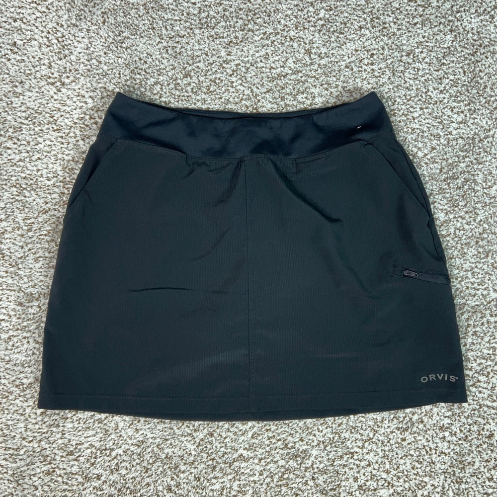 Orvis Skort Womens Medium Black Hiking Activewear Lined Pockets Gorp Outdoors